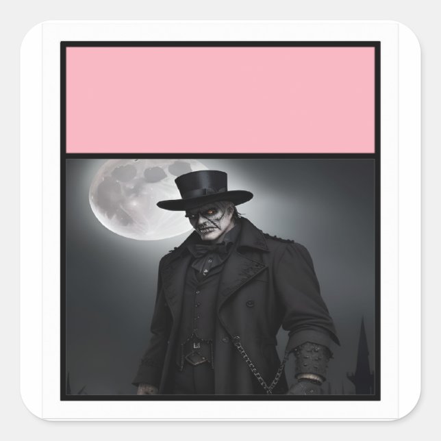 Gothique Gentleman Sous Sticker Pleine lune (Devant)
