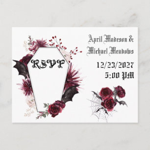Gothique Goth Bats Dark Invitation Mariage RSVP