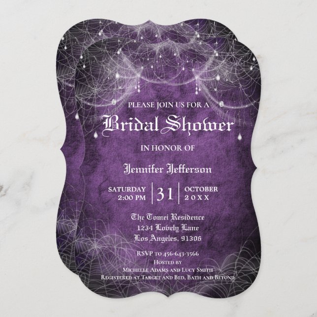 Gothique Halloween Nuptiale Douche Invitation (Devant / Derrière)