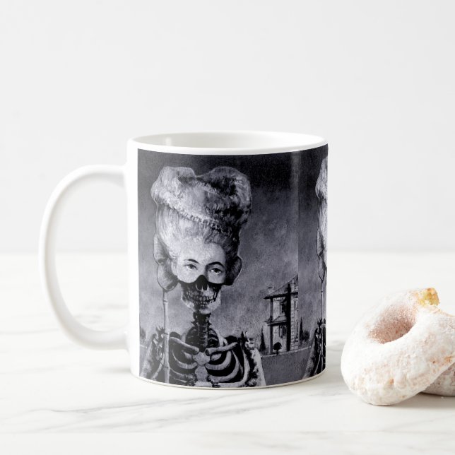 Gothique Masqué Squelette Mug (Avec donut)