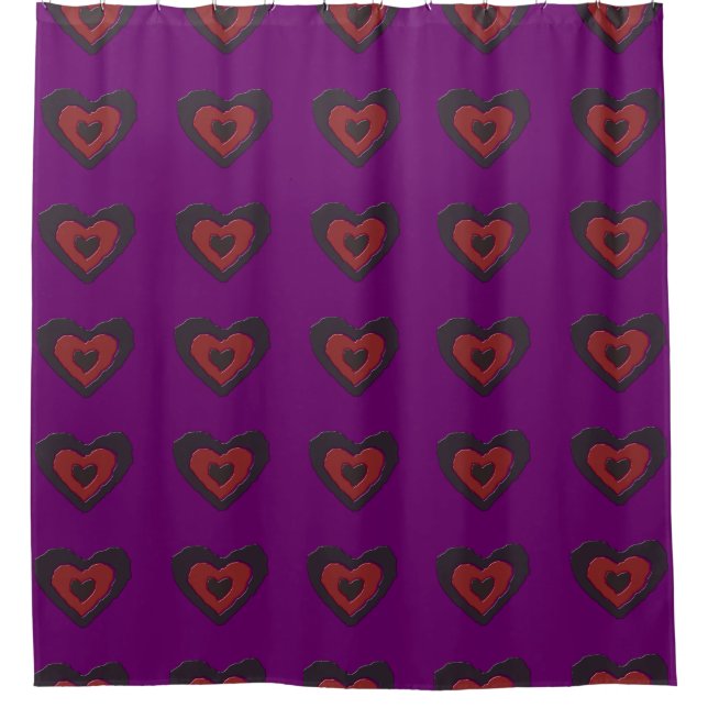 Gothique Melting Amour Coeur Douche Rideau (Devant)