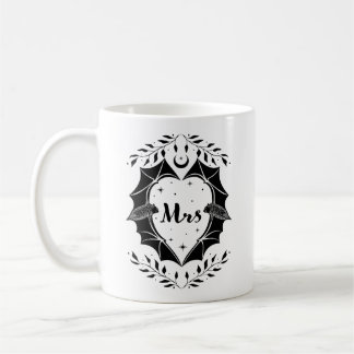 Gothique Mme Mug With Bats, Cadeau Mariage alterna