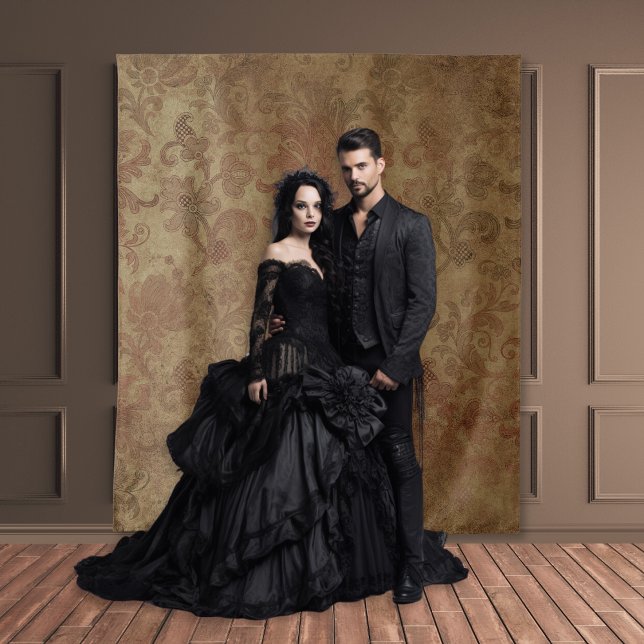 Gothique Moody Damask Tan & Tapisserie rouge (Créateur téléchargé)