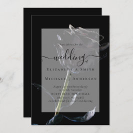 Gothique Noir Rose Goth Wedding Invitation