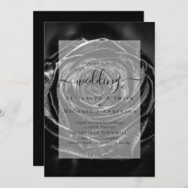 Gothique Noir Rose Goth Wedding Invitation