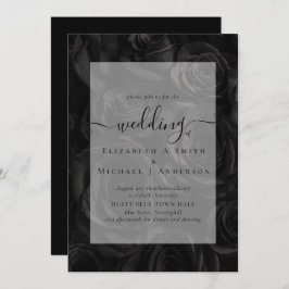 Gothique Noir Rose Goth Wedding Invitation