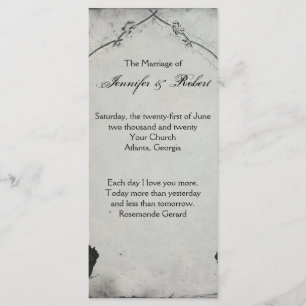 Gothique Noir Rose Trellis Programme de mariage