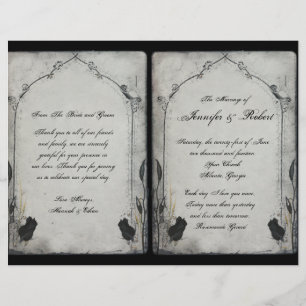 Gothique Noir Rose Trellis Programme de mariage