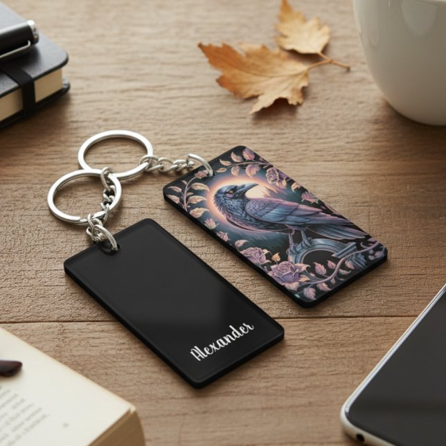 Gothique Raven Porte - clé d'art (Gothic Raven keychain)