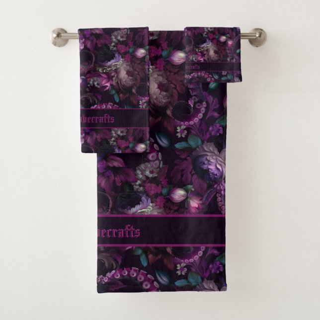 Gothisch dunkelrosa Tentakel mit Blume Badetuch Badhandtuch Set (Insitu)