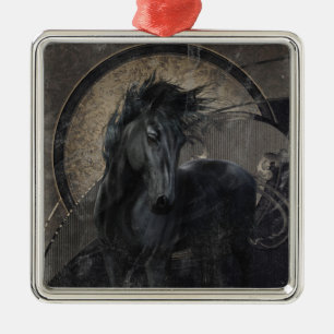 Gothisch-Friesenpferd Silbernes Ornament