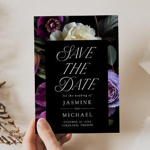 Gothische Blumige Hochzeit mit Atmosphäre Save The Date