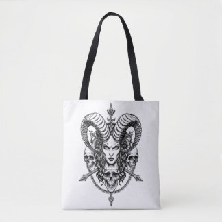 Gothische dämonische Königinnen-Schädel-Kunst Tasche