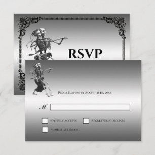 Gothische Halloween-Alternative Hochzeits-Antwortk RSVP Karte