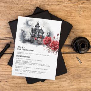 Gothische Halloween Brautpaar Hochzeitfeier Einladung