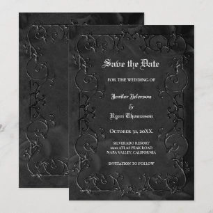 Gothische Halloween-Hochzeit "Save the Date"-Einla Ankündigung