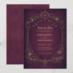 Gothische Halloween-Hochzeit Save-the-Date-Einladu Ankündigung