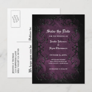 Gothische Halloween-Hochzeit Save-the-Date-Postkar Ankündigungspostkarte