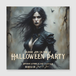 Gothische Halloween-Mystery-Nacht-Einladung Magnetkarte