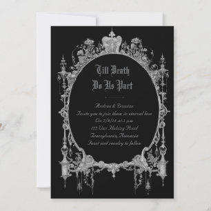 Gothische Hochzeitseinladung   Bis dass der Tod un Einladung