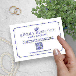 Gothische Königskrone Mittelalter & Fantasy QR Cod RSVP Karte