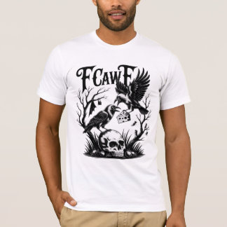 Gothische Krähe und Totenkopf-Dunkle-Natur-Illustr T-Shirt