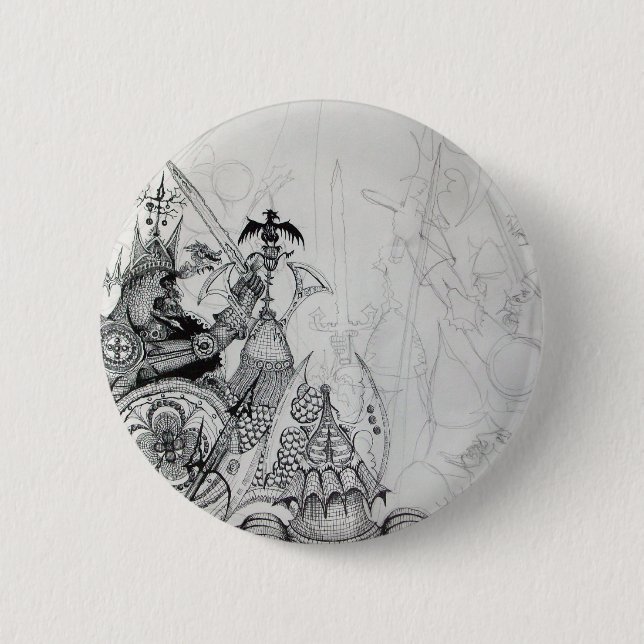 GOTHISCHE KRIEGER, Barbarische Ritter, Fantasie Button (Vorderseite)