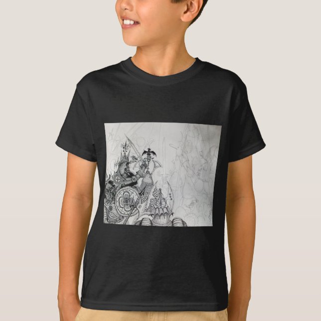 GOTHISCHE KRIEGER, Barbarische Ritter, Fantasie T-Shirt (Vorderseite)