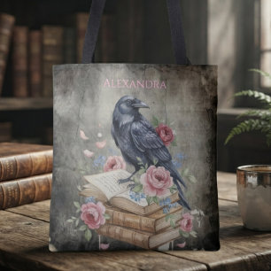 Gothische melancholische Schiefer-Literatur-Rabe Tasche