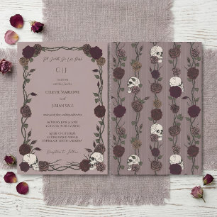 Gothische Rosen Hell-Mauve Bis Zum Tod Hochzeit Einladung