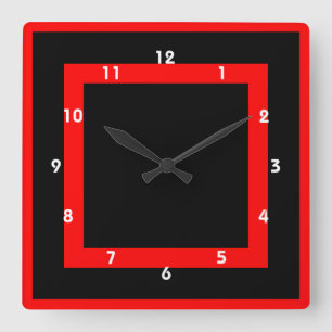 gothische rote und schwarze geometrische Uhr