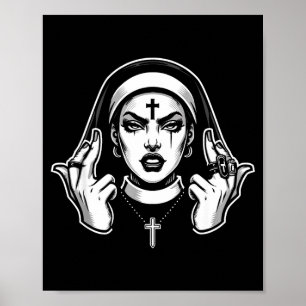 Gothische satanische Nonne Blackcraft Satanist Okk Poster