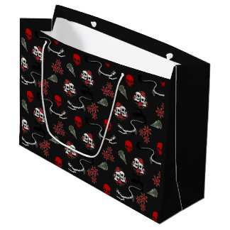 Gothische Schädel und Rosen Halloween-Muster Große Geschenktüte