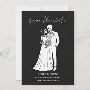 Gothische Skelett Halloween Hochzeitseinladungskar Einladung