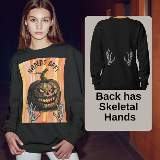 Gothische Skeletthände makabrer Jack-o-lantern Sweatshirt