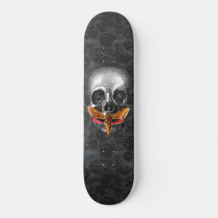 Gothische Stille der Schädelmotte Dunkel Skateboard