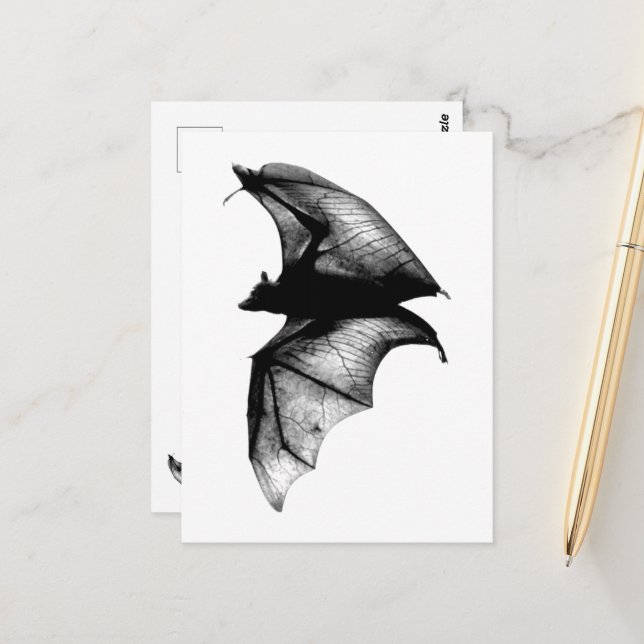 Gothische Vampirfledermäuse Postkarte (Vorderseite/Rückseite Beispiel)