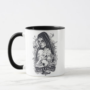Gothische Zucker-Schädel-Frau-Tätowierungskunst Tasse