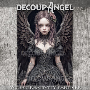 Gothischer Engel: Sophia - Decoupage - Seidenpapier