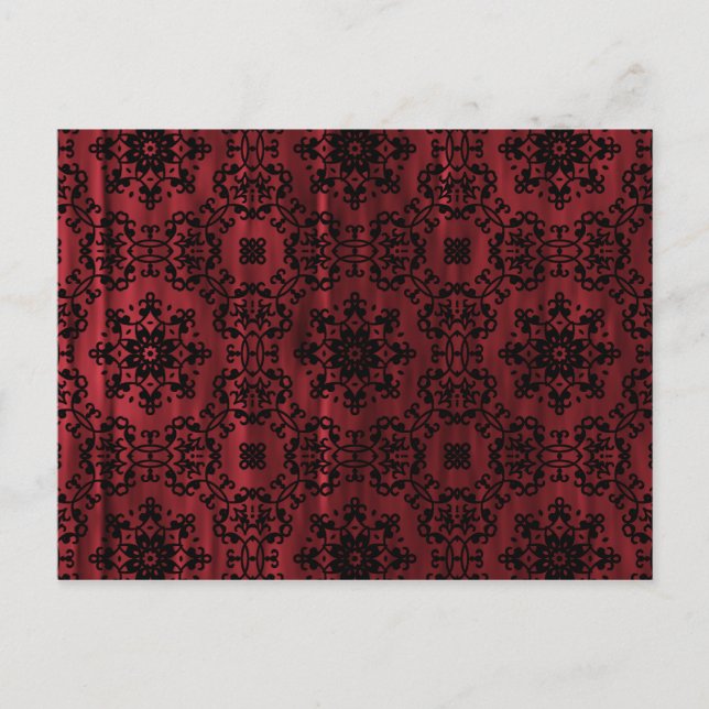 Gothischer Grauer, rot-schwarzer Mandala Postkarte (Vorderseite)