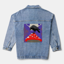 Gothischer Mystik-Rabe Jeansjacke