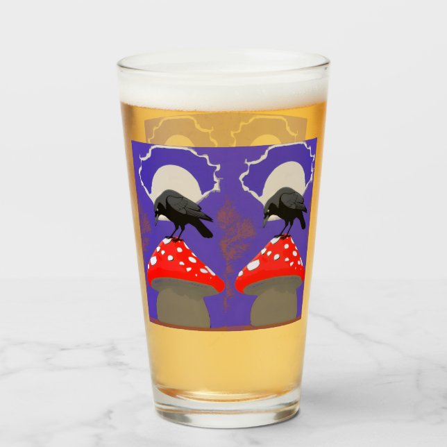 Gothischer Mystischer Rabe Glas (Rückseite (gefüllt))