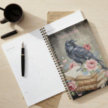 Gothischer Rabe Dunkle Akademie Floral