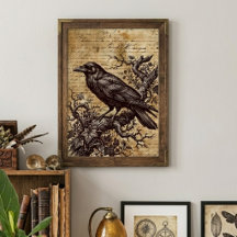 Gothischer Rabe Vintage Schrift Dunkle Akademie