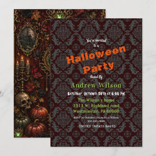 Gothischer romantischer Halloween Einladung