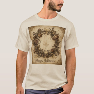 Gothischer Rosen-Totenkopf-Kranz T-Shirt