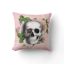 Gothischer Schädel mit rosa Rosen | Reversible