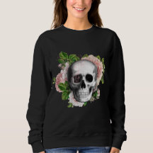 Gothischer Schädel mit rosa Rosen