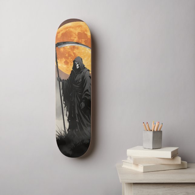 Gothischer Sensenmann Skateboard (Wandkunst)