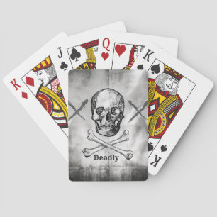 Gothischer Totenkopf und gekreuzte Knochen Spielka Spielkarten